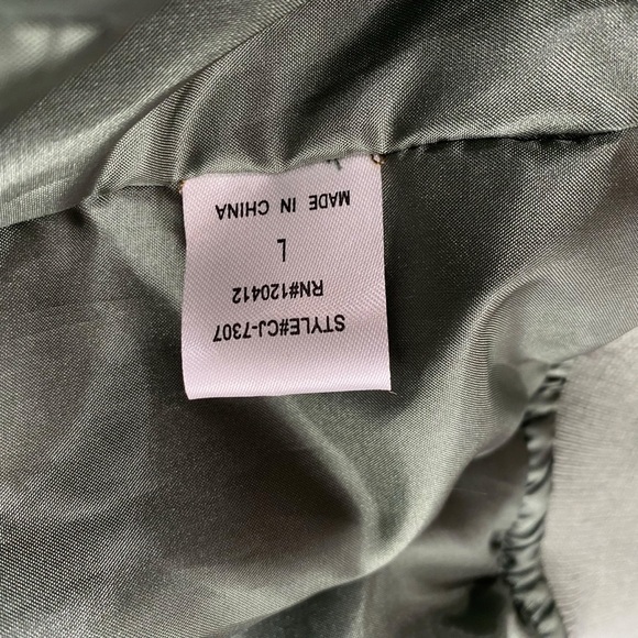 Cotton Candy LA Olive Green Satin Bomber Jacket - Picture 7 of 10